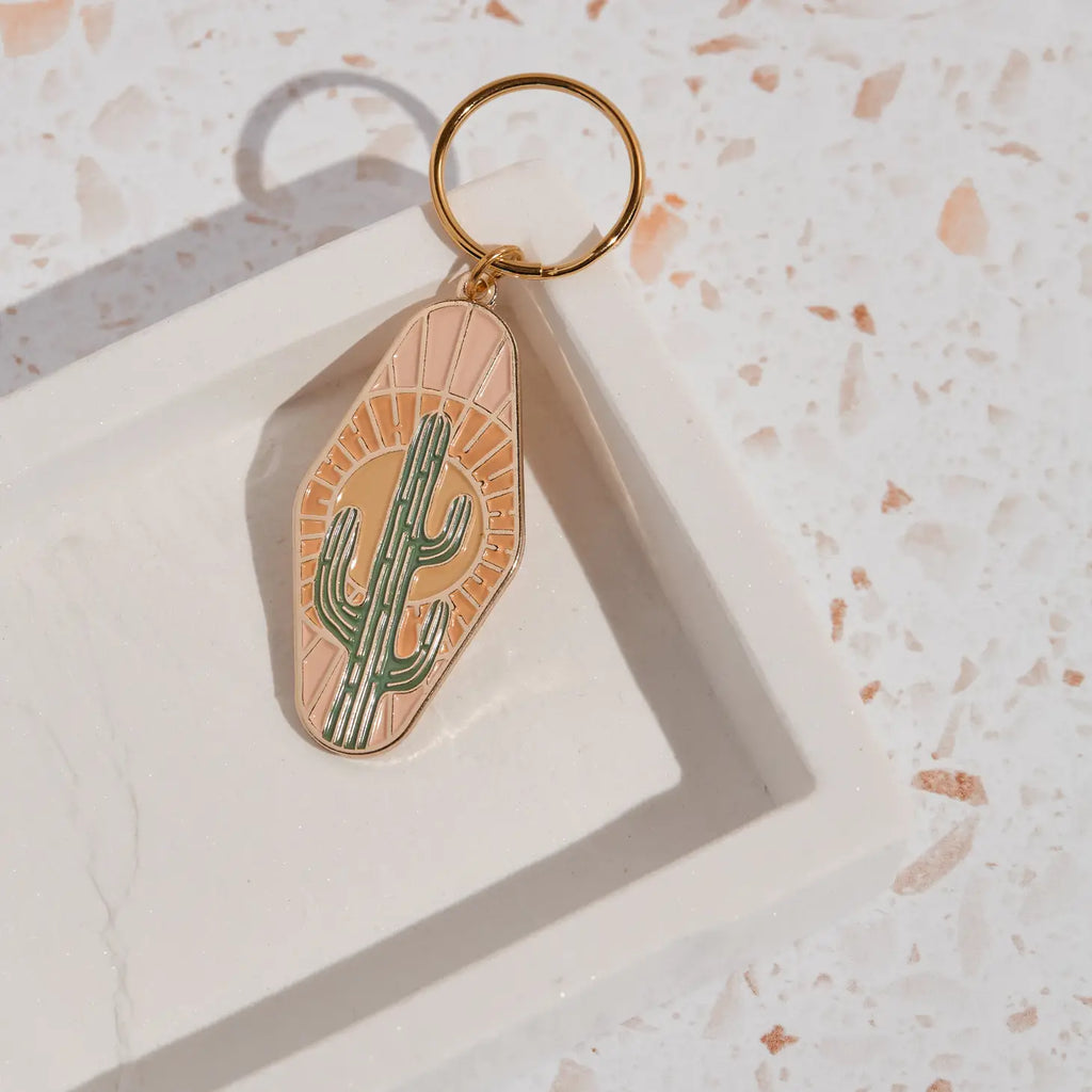 Cactus Enamel Keychain - Pinacava